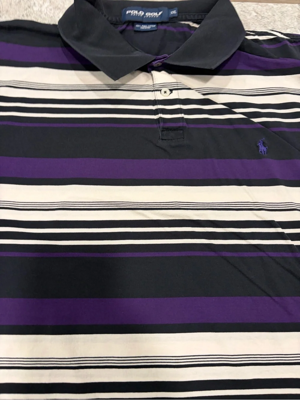 Ralph Lauren Black, Purple & White Striped Polo